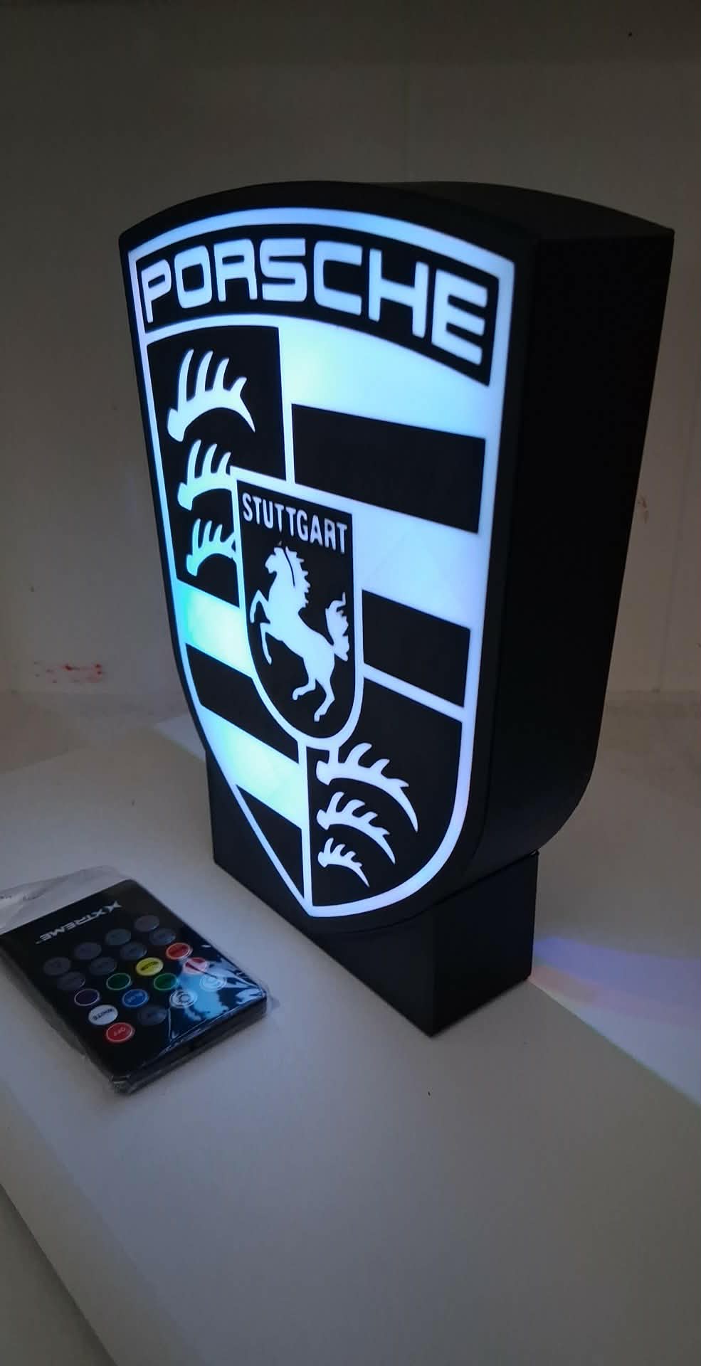 Porsche Good BW LED light box – custom 3D printed – Lit Layer Creations